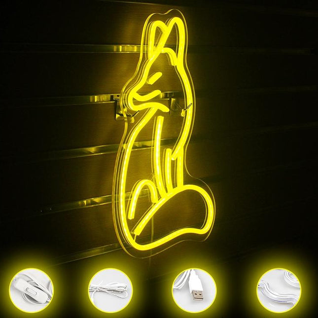 Räv neonskylt för väggdekoration barnrum