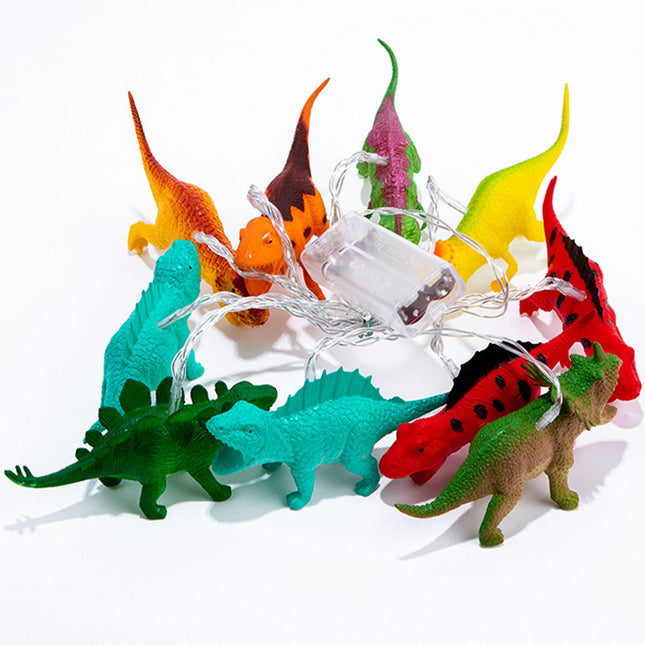 Ljusslinga med 10 LED dinosaurier