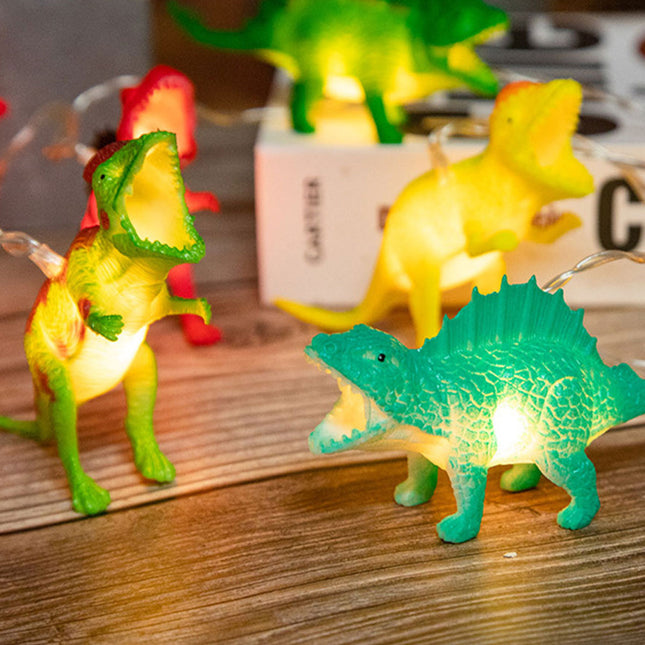 Ljusslinga med 10 LED dinosaurier