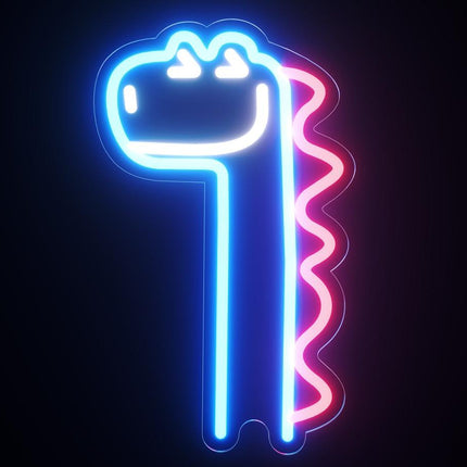 Neonlampa rolig dinosaurie för barnrum