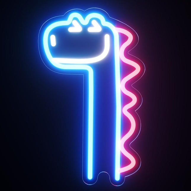 Neonlampa rolig dinosaurie för barnrum