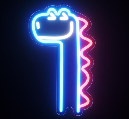Neonlampa rolig dinosaurie för barnrum