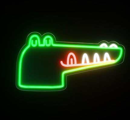 Neonlampa krokodilhuvud för barnrum