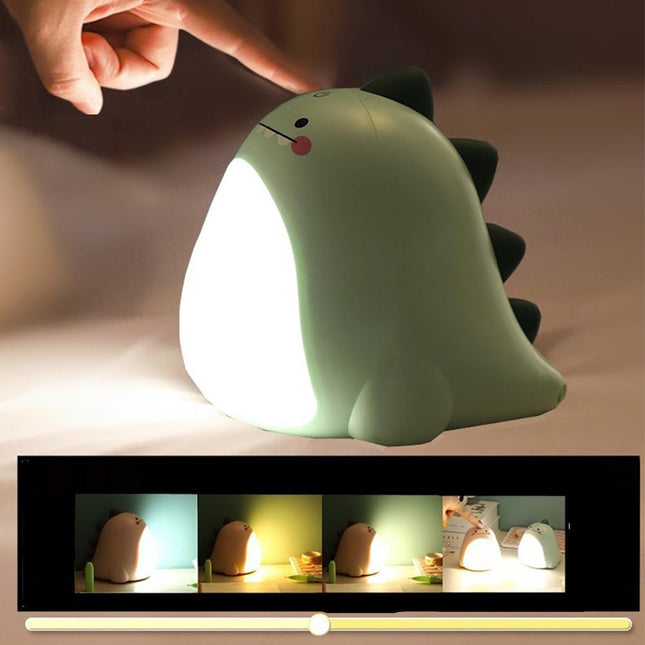 Grön dinosaurie nattlampa för barn