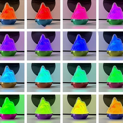 Bergsformad nattlampa med 16 olika färger