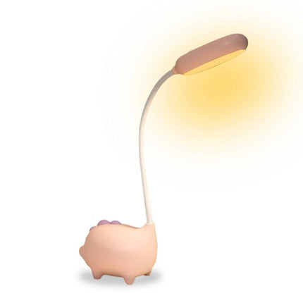 Rosa skrivbordslampa med dinosaurie för barn