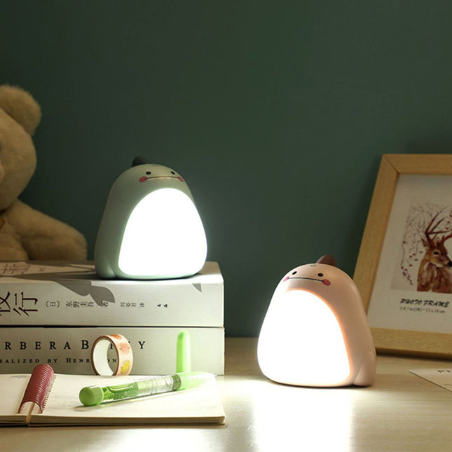 Grön dinosaurie nattlampa för barn