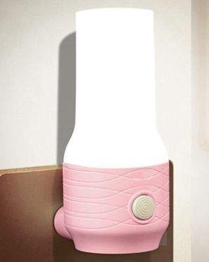 Bärbar rosa LED nattlampa för eluttag
