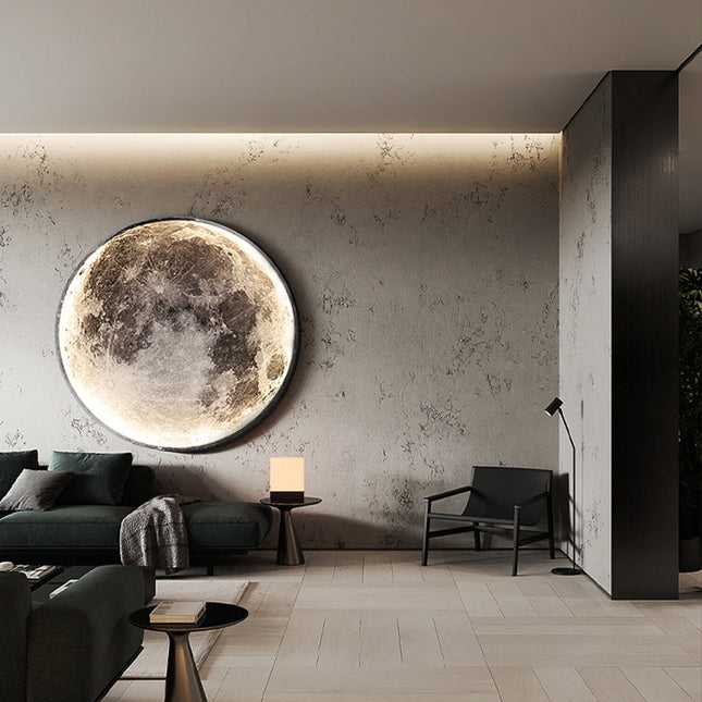 Modern vägglampa i form av månen