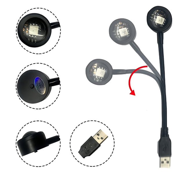 Liten USB-lampa med solnedgångsprojektion