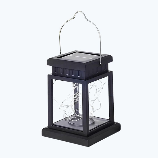 Solcellsdriven bärbar lampa i lyktstil
