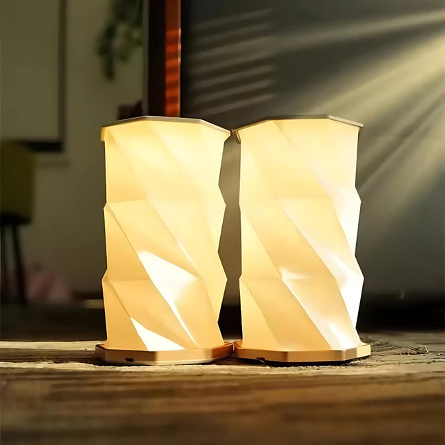 Vikbar LED-lampa med modern origami-design