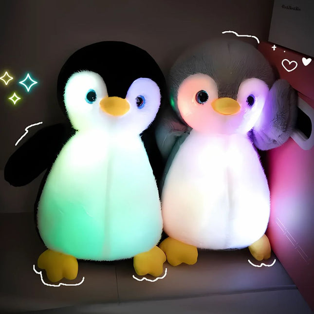 Gosedjur pingvin med LED nattlampa