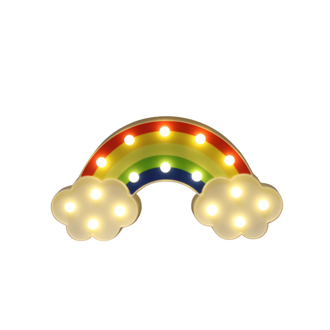 LED vägglampa regnbåge och moln
