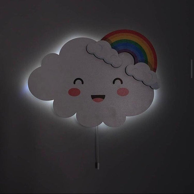 Vit LED vägglampa moln regnbåge