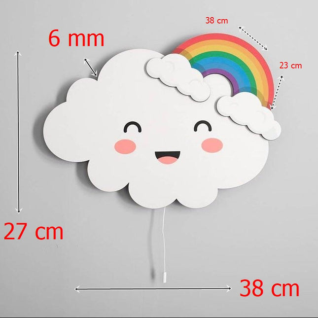 Vit LED vägglampa moln regnbåge