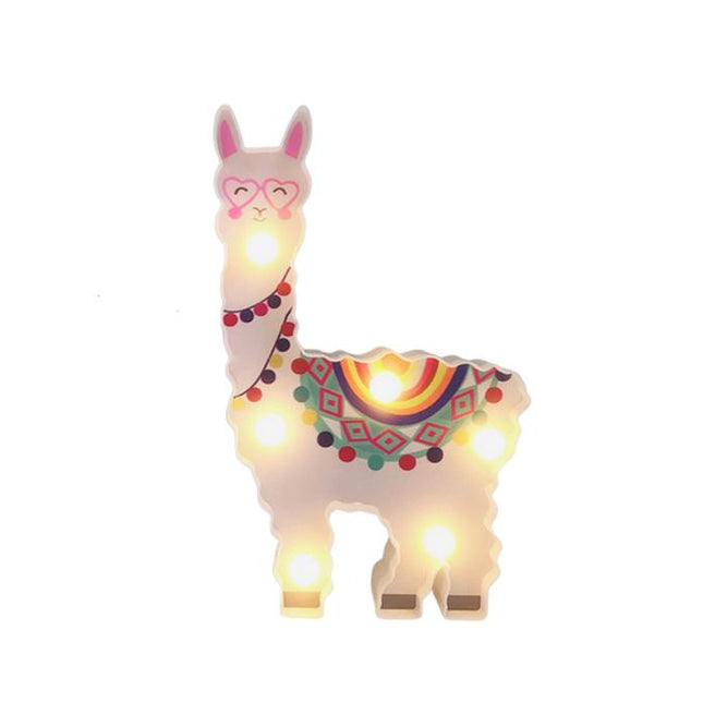 Söt LED vägglampa formad som lama