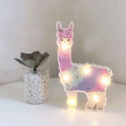 Söt lama LED vägglampa barnrum