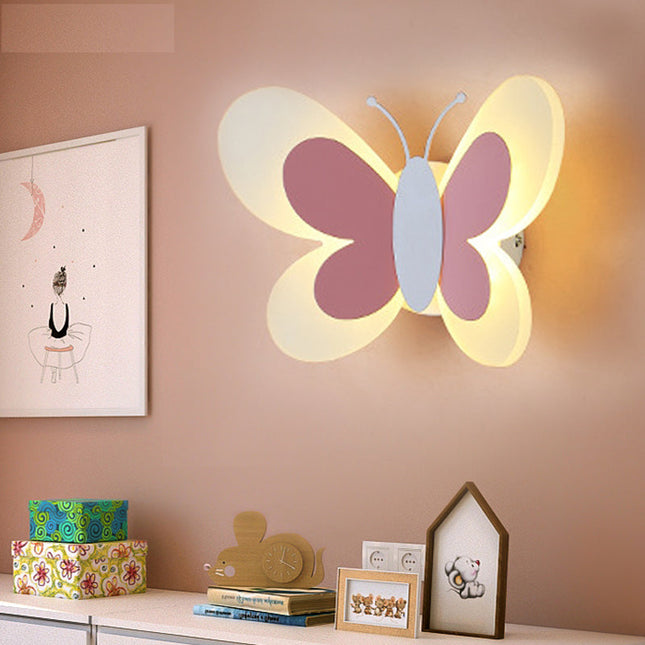 Fjäril LED vägglampa för barnkammare