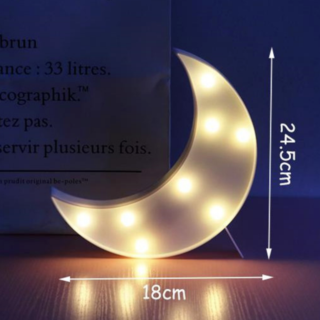 Dekorationslampa måne med LED-lampor