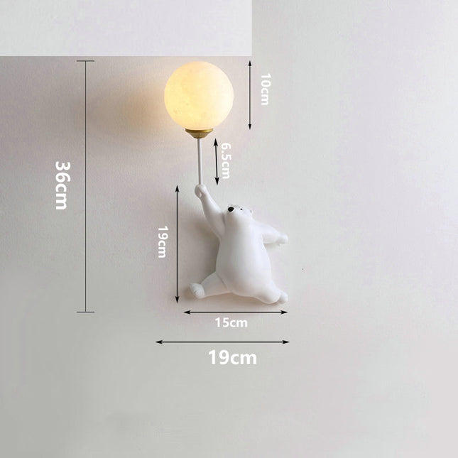 Vägglampa för barnrum med nalle ballong