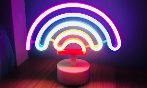 Regnbågsformad LED neon nattlampa för barn