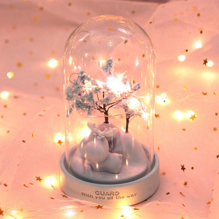 Dekorativ nattlampa med rosa träd