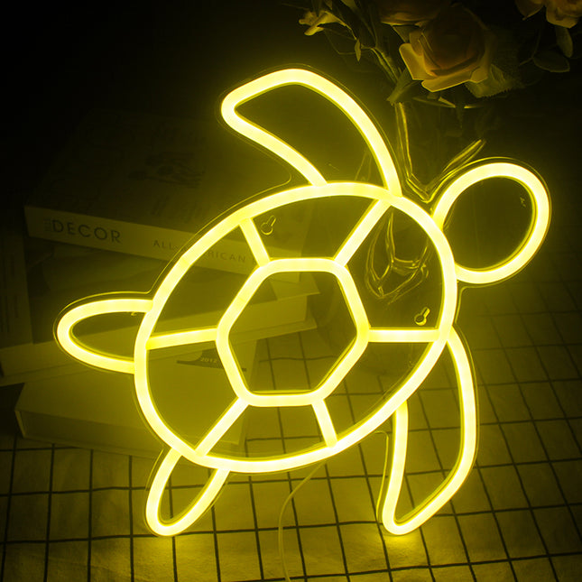 LED neonskylt sköldpadda för väggdekoration