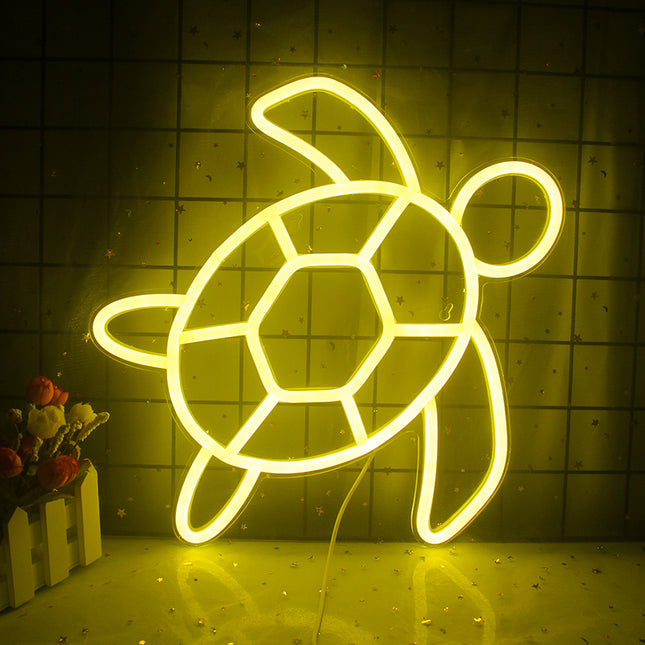 LED neonskylt sköldpadda för väggdekoration