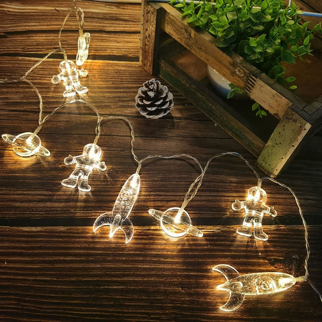 LED ljusslinga med rymdmotiv för barn
