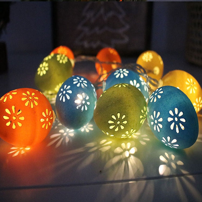 Färgglad ljusslinga med påskägg LED