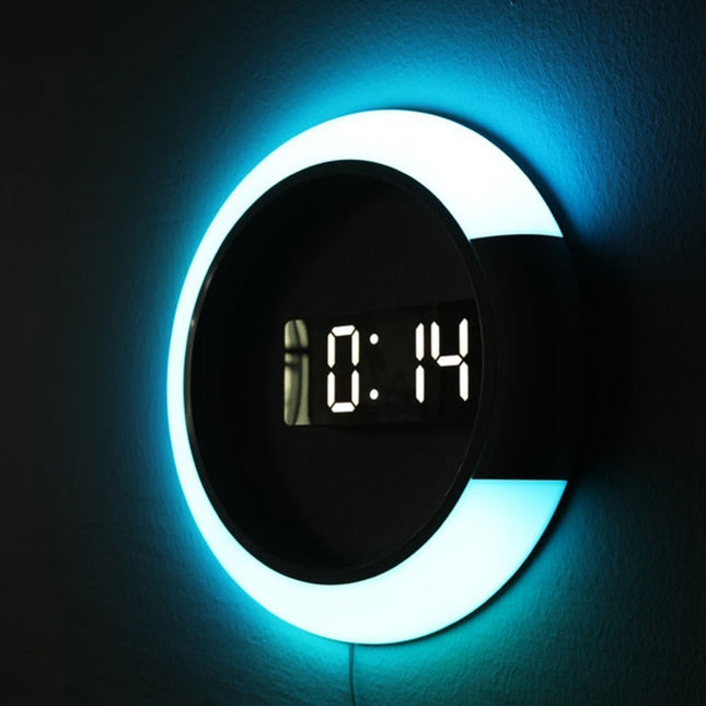 Digital LED väggklocka med ljus