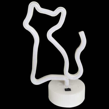 Gul neonlampa i form av katt