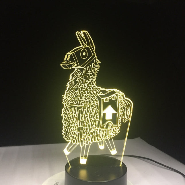 Fortnite lama 3D LED nattlampa