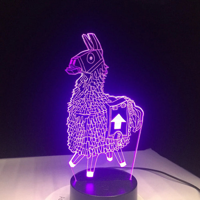 Fortnite lama 3D LED nattlampa