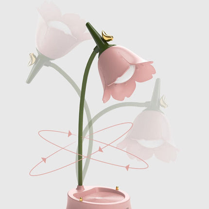 Blomformad skrivbordslampa med justerbar arm