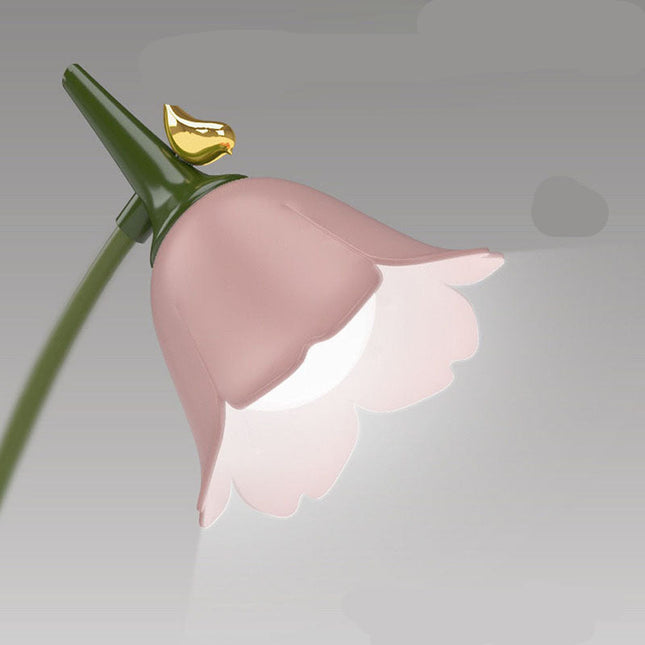 Blomformad skrivbordslampa med justerbar arm