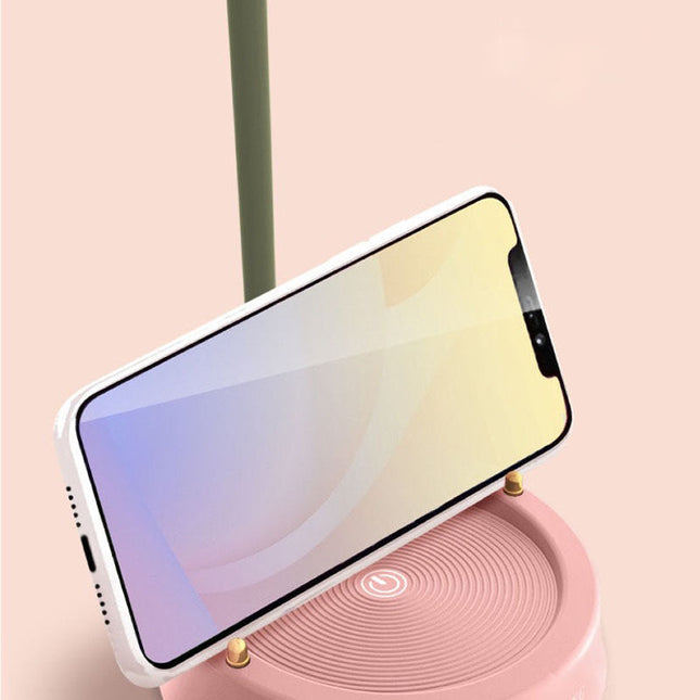 Blomformad skrivbordslampa med justerbar arm