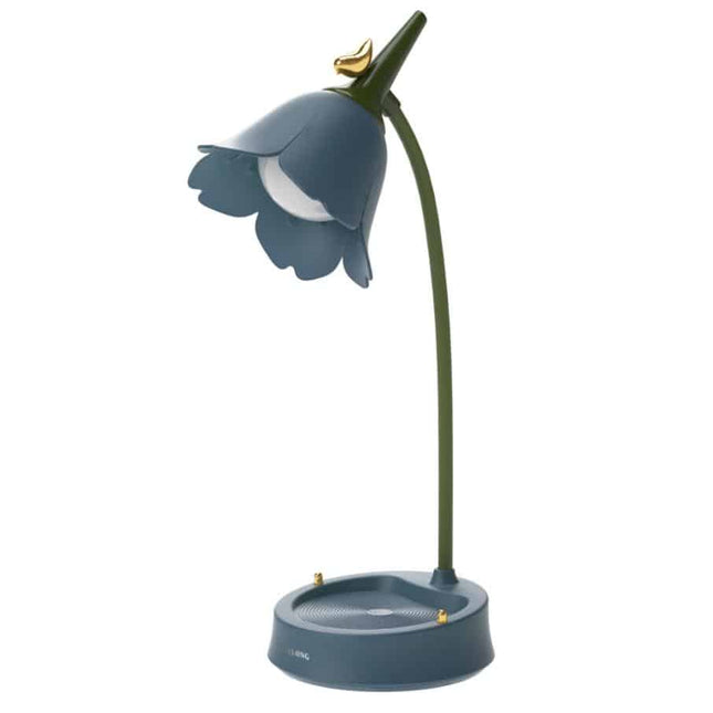 Blomformad skrivbordslampa med justerbar arm