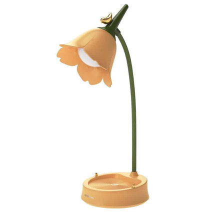 Blomformad skrivbordslampa med justerbar arm