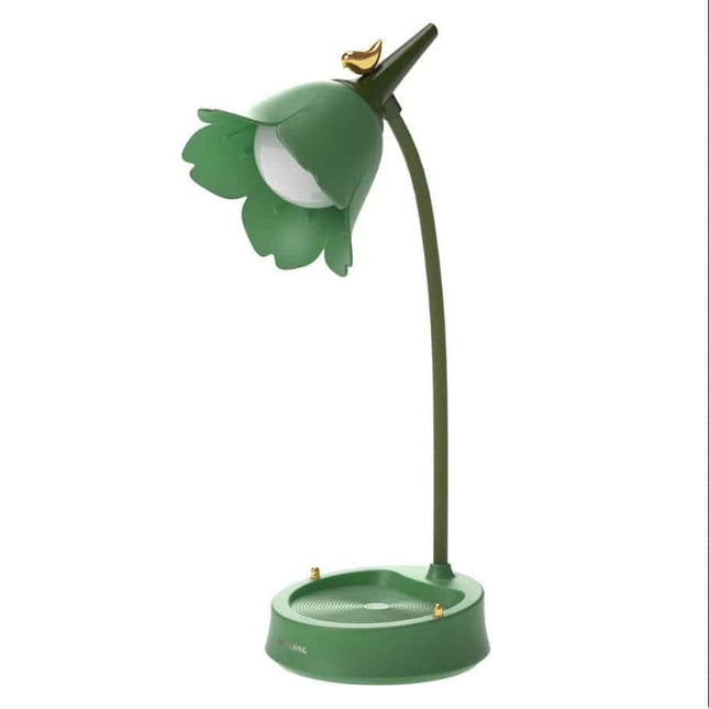 Blomformad skrivbordslampa med justerbar arm