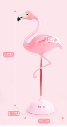 Rosa sänglampa i form av flamingo