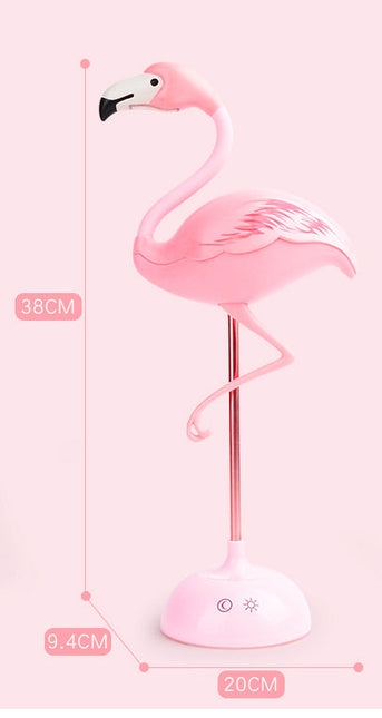 Rosa sänglampa i form av flamingo