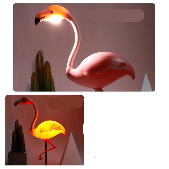 Rosa sänglampa i form av flamingo