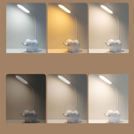Bordslampa elefant med LED och pennhållare