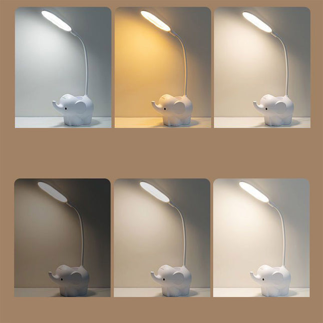 Bordslampa elefant med LED och pennhållare