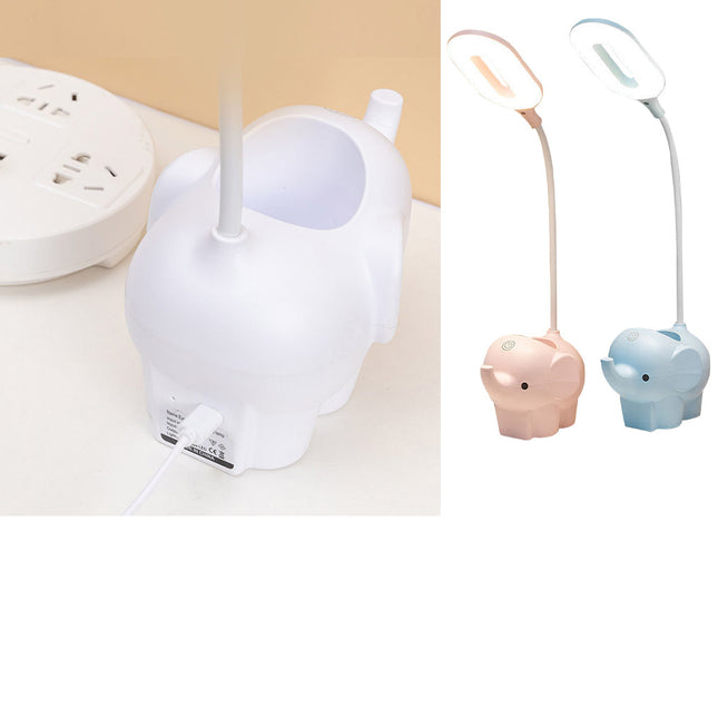 Bordslampa elefant med LED och pennhållare
