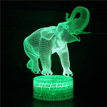 3D illusion lampa elefant för barn