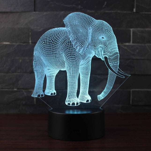 3D illusion lampa elefant för barn