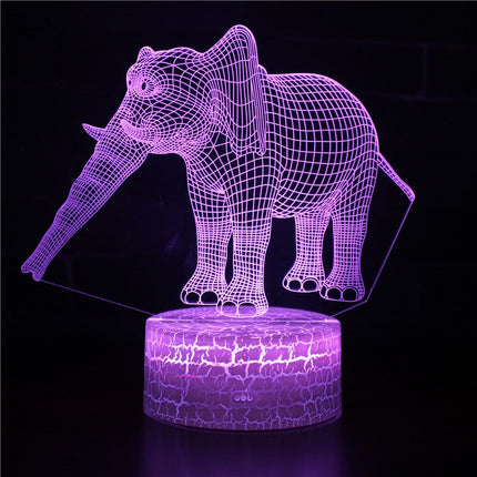 3D illusion lampa elefant för barn